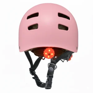 Casco Tuxs Freestyle Urbano Regulable Skate Homologado Con Luz Led Excelente Calidad Rosa Mate