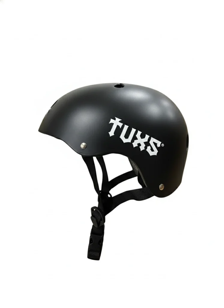 Casco Tuxs Chic Urbano Regulable Skate Homologado Con Luz Led Excelente Calidad Negro Mate