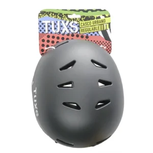 Casco Tuxs Freestyle Urbano Regulable Skate Homologado Con Luz Led Excelente Calidad Negro Mate