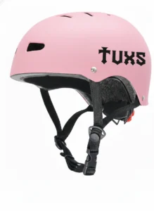 Casco Tuxs Freestyle Urbano Regulable Skate Homologado Con Luz Led Excelente Calidad Rosa Mate