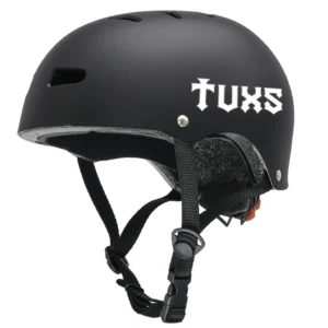 Casco Tuxs Freestyle Urbano Regulable Skate Homologado Con Luz Led Excelente Calidad Negro Mate