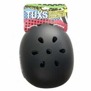Casco Tuxs Chic Urbano Regulable Skate Homologado Con Luz Led Excelente Calidad Negro Mate