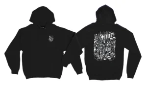 Buzo Canguro Tuxs Hoodie Caos Negro Frisa